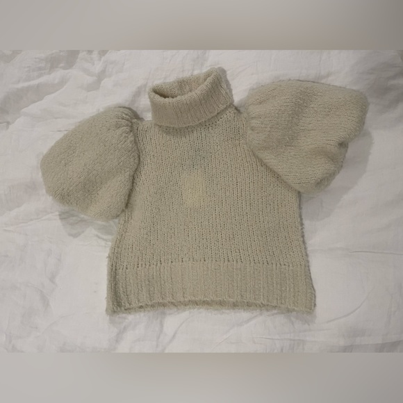 NWT Aje Alba Puff Sleeve Turtleneck Sweatee - Picture 2 of 5